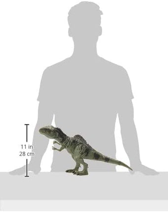 Mattel Jurassic World Dominion Strike 'n Roar Dinosaur Action Figure, Giganotosaurus Gray Dino Toy with Striking Motion & Sounds