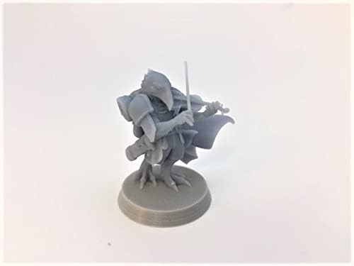 Kenku - Ravenfolk - HERO Creations - RPG - Dungeons and Dragons - DND - Pathfinder - Diorama - Figurine Miniature (Gray/Unpainted) (Bard), Medium for 28mm scale
