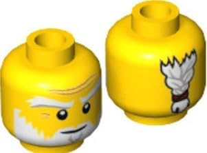 LEGO Ninjago: Sensei Wu Minifigure with Tan Robes Battle Staff and Braided Ponytail