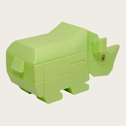 Lynette's Toys Lenged of Zanghai Tranditional Chinese LUBAN Lock 3D Puzzle Animal - Creative Interlocking Toy,Brain Teaser for Kids Aged 6+ Toy, Brain Bolt, Montessori (Rhino)