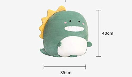 Soft Flat Dinosaur Plush Hugging Pillow Cute Green Dinosaur Stuffed Animal Dino Plushies Toys Kids Dino Anime Cushion for Birthday, Valentine's Day, Christmas...16.5 Inch