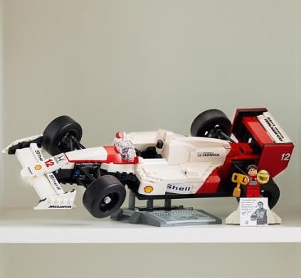 LEGO Icons McLaren MP4/4 & Ayrton Senna Minifigure Model Car Kit - Buildable F1 McLaren Set for Adults, Ages 18+ - Gift for Birthdays - 10330