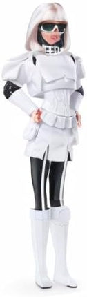 Barbie Collector Star Wars Stormtrooper x Doll (~12-inch) in Black and White Fashion and Accessories, with Doll Stand and Certificate of Authenticity
