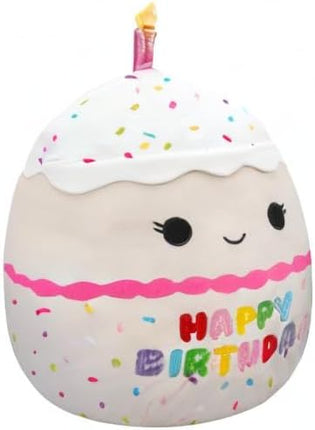 Squishmallows Original 14-Inch Lyla Vanilla Birthday Cake with Rainbow Sprinkles Embroidery - Official Jazwares Large Plush