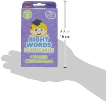 100 Vocabulary Flash Cards for Sight Words - 6 Learning Games per Deck for Preschool & Elementary Early Learning - 3rd Grade
