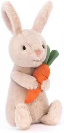 Jellycat Bonnie Bunny with Carrot Stuffed Animal, 7 inches- Rabbit & Bunny Plush Toy - Classic Children's Gift