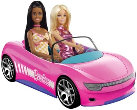 Hot Wheels Remote Control Barbie Convertible Car with 2 Dolls
