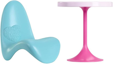 Replacement Parts for Barbie Doll Dreamhouse Doll House Playset HMX10 - Replacement Pink Round Table and Blue Lounge - Gaming Chair