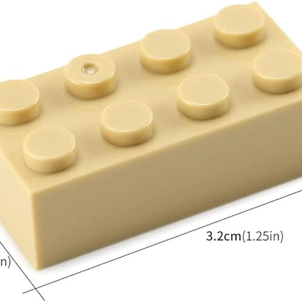 Feleph 2x4 Bricks Tan 320 Pieces Parts Khaki Classic Building kit Creative Play Set Basic Blocks Toy Accessories Compatible with 3001 Major Brands (Tan)