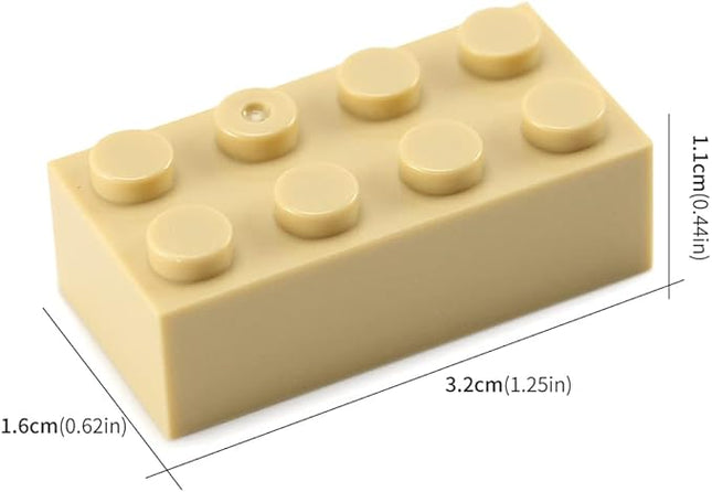 Feleph 100pcs 2x4 Bricks Tan Parts Pieces Classic Building kit Creative Set Basic Blocks Toy Accessories Compatible with 3001 Major Brands