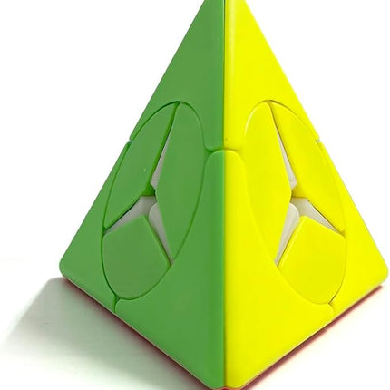 Pyraminx Magic Cube, Stickerless 2x2 Pyramid Speed Cube Creative Triangle Cube Puzzle Toys, Brain Teaser Puzzles (Windmill Pyramid)