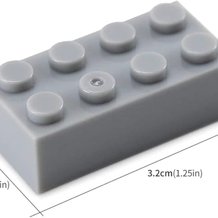 Feleph 100pcs 2x4 Bricks Light Grey Gray Building Blocks Set Toy Accessories Combine with Major Brick Brands