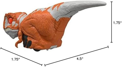 Mattel Jurassic World Dominion Uncaged Dinosaur Toy with Clicker-Controlled Motion & Sound, Click Tracker Atrociraptor Red Dino Action Figure