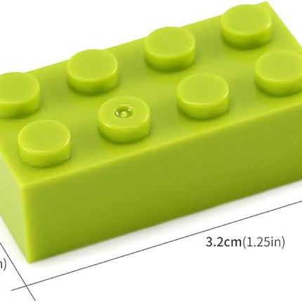 Feleph 2x4 Bricks Lime 320 Pieces Yellowish Green Parts Classic Building kit Creative Play Set Blocks Toy Accessories Basic Compatible with 3001 Major Brands (Yellowish Green)