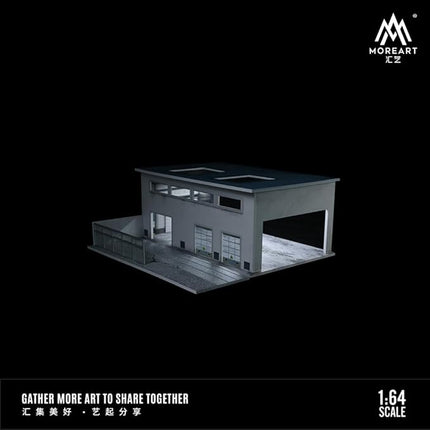 1:64 Scale Diorama Collection with LED Lighting - Includes Factory Building, DTM Light Version Track, Initial D Container, and More, Perfect for Mini GT, Time Micro, Hot Wheels, Tomica Cars (Factory)