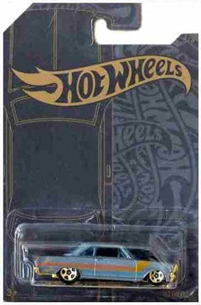 Hot Wheels 51st Anniversary Satin & Chrome Series Set of 6 Cars, Custom '71 El Camino, 71 Datsun 510 Wagon, '67 Pontiac Firebird, Aristo Rat, 63 Chevy II