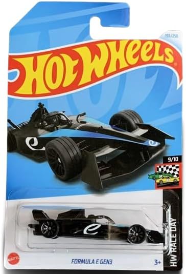Hot Wheels Formula-E Gen 3 Race Car (Black/Blue), HW Race Day 9/10, New for 2024
