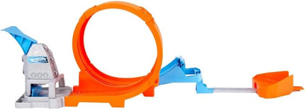 Hot Wheels Toy Car Track Set Loop Stunt Champion, Dual-Track Loop with Double-Car Launcher, Side-by-Side Racing, Includes 1 Toy Car in 1:64 Scale