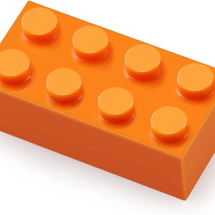 Feleph 100pcs 2x4 Bricks Orange Pieces Parts Building Kits Creative Play Set Basic Blocks Toy Accessories Compatible with 3001 Major Brands