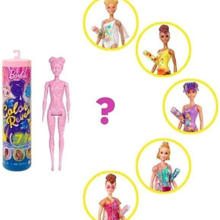 Barbie Color Reveal Doll & Accessories, Sand & Sun Series, 7 Surprises, 1 Doll (Styles May Vay)