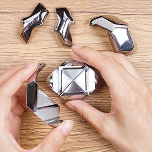 Metal-Puzzles Brain-Teaser 3D-Toys: Fidget-Toys Cool-Gadgets-Stuff Square-Cube-Box Puzzle-Toy ADHD Tools Stress Relief Gift for Kid Children Teen Adult Office Home School Christmas