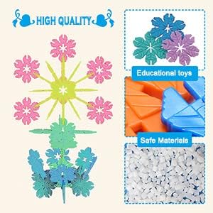 QUN XING STEM Toys Building Blocks Educational Toys 720 Pieces Construction Interlocking Plastic Flake Disc Set Great STEM Toy for Kids 6+ Years Old Boys and Girls