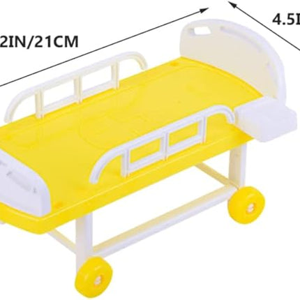 Zerodeko 1 Set Simulated Medical Bed Dollhouse Hospital Accessories Role Play Doctor kit Bed Accessories Pretend Play Doctor Toys Kids Stethoscope Toy Plastic Combo Plate Toddler Baby