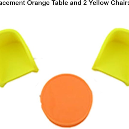 Replacement Parts for Fisher-Price Little People Barbie Little Dreamhouse HCF61 - Replacement Orange Table and 2 Yellow Chairs