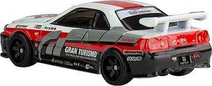 Hot Wheels Nissan Skyline GT-R BNR34 Gran Turismo Real Riders Pop Culture, 1:64 Scale Die-Cast Car Model