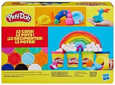 Play-Doh Treats & Favors 12-Pack, Modeling Compound for Kids 2 Years & Up, Party Favors with Stickers, Non-Toxic, 12 Cans Total 12 oz