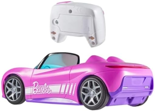 Hot Wheels Remote Control Barbie Convertible Car with 2 Dolls