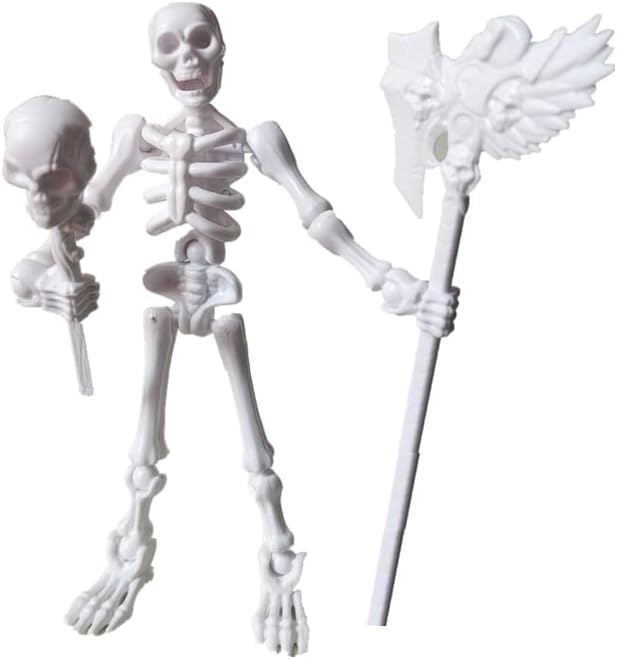 T13 Skeleton Action Figure, Movable Articulated Human Skeleton, 5.12-in Action Figure Wearing Multiple Sets of Weapons, Can Be Painted, Suitable for Collectors As Desktop Decorations (1pcs)