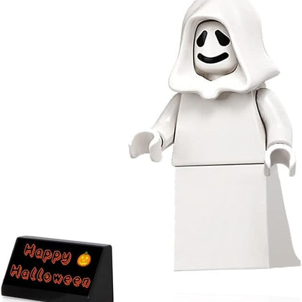 LEGO Haunted House Minifigure - Ghost with White Hood 👻 and Side Display