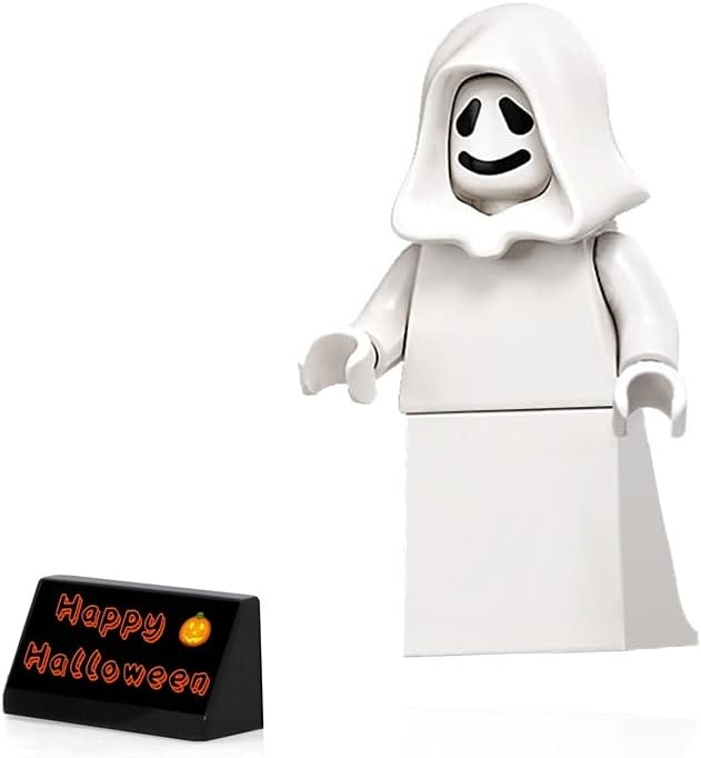 LEGO Haunted House Minifigure - Ghost with White Hood 👻 and Side Display