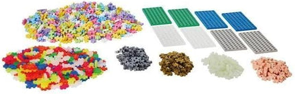 Plus-Plus - Learn to Build Super Set - Pastel Mix, 1,200 Pieces w/ 4 Baseplates - Construction Building Stem/Steam Toy, Interlocking Mini Puzzle Blocks for Kids