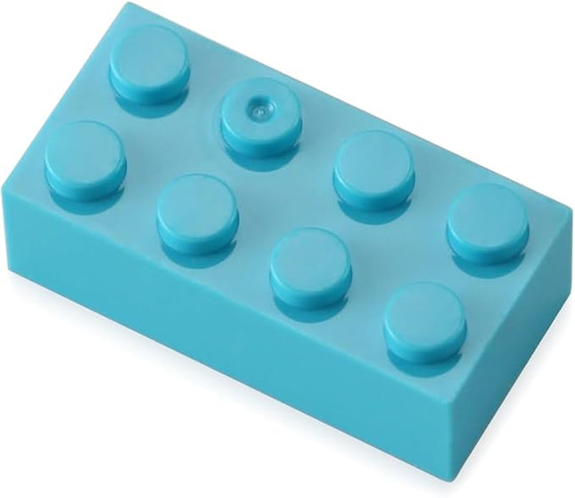 Feleph 100pcs 2x4 Bricks Medium Azure Pieces Parts Classic Building kit Creative Play Set Basic Blocks Toy Accessories Compatible with 3001 Major Brands