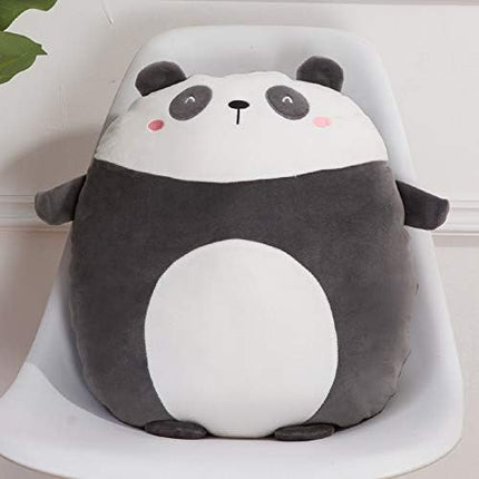 Soft Flat Panda Plush Hugging Pillow Cute Black Panda Stuffed Animal Plushies Toys Kids Anime Cushion for Birthday, Valentine's Day, Christmas...16.5 Inch