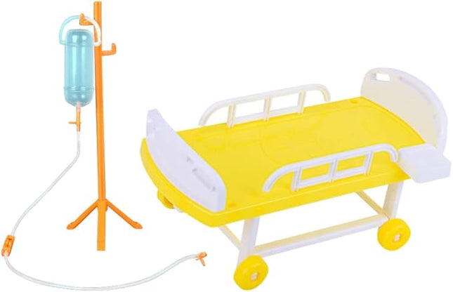 Zerodeko 1 Set Simulated Medical Bed Dollhouse Hospital Accessories Role Play Doctor kit Bed Accessories Pretend Play Doctor Toys Kids Stethoscope Toy Plastic Combo Plate Toddler Baby