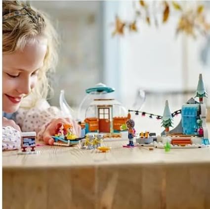 LEGO Friends Igloo Holiday Adventure 41760 Building Toy Set for Ages 8+, with 3 Dolls, 2 Dog Characters, A Winter Themed Gift for Kids 8-10 Who Love Snowy Adventures, Dog Sledding and Pretend Play