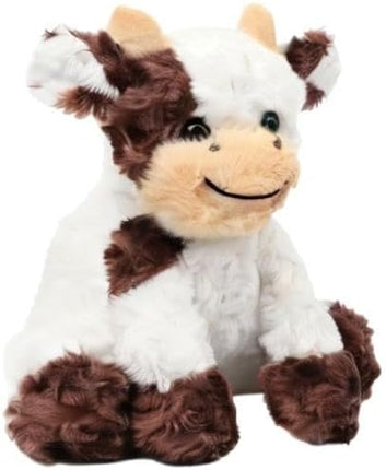 Hopearl Adorable Plush Cow Toy Floppy Dairy Cattle Soft Stuffed Animal Cute Birthday Gifts for Boys Girls Kids Toddlers, Brown, 9''