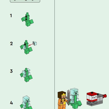 LEGO Minecraft Mini Set: Hero Minifigure with Charged Creeper