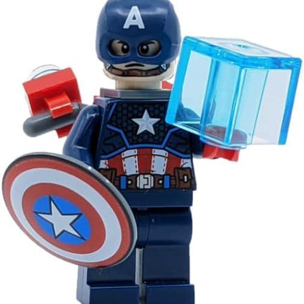 LEGO Superheroes: Captain America Minifig with Jetpack, Tesseract, Mjolnir and Blue Cape