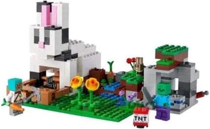 LEGO 21181 Minecraft The Ranch Rabbit, Building Set, Toy for Children from 8 Years with Figures Trainer, Zombie, Animals