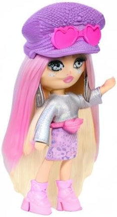 Barbie Extra Mini Minis Travel Doll with Pink & Blonde Hair, Fringe Top, Pastel Mini Skit & Desert-Themed Accessories