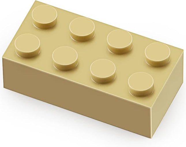 Feleph 2x4 Bricks Tan 320 Pieces Parts Khaki Classic Building kit Creative Play Set Basic Blocks Toy Accessories Compatible with 3001 Major Brands (Tan)