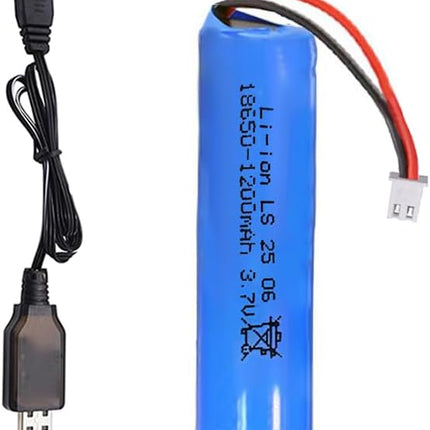 18650 Rechargeable Battery, 3.7V 1200mAh Li-ion Battery XH-2 Pin Plug with USB Charger Cable for DIY Battery Pack, Electric Toys, Remote Control Cars, Flashlights