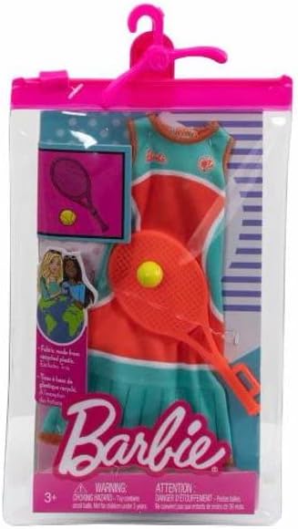 Barbie Clothes - Career Outfits for Ken Doll, Tennis Player Uniform with Ball and Racket, Multi
