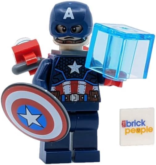 LEGO Superheroes: Captain America Minifig with Jetpack, Tesseract, Mjolnir and Blue Cape