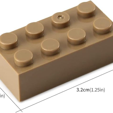 Feleph 2x4 Bricks 320 Pieces Dark Tan Classic Parts Building kit Creative Play Set Blocks Toy Accessories Compatible with 3001 Major Brands (Dark Tan)