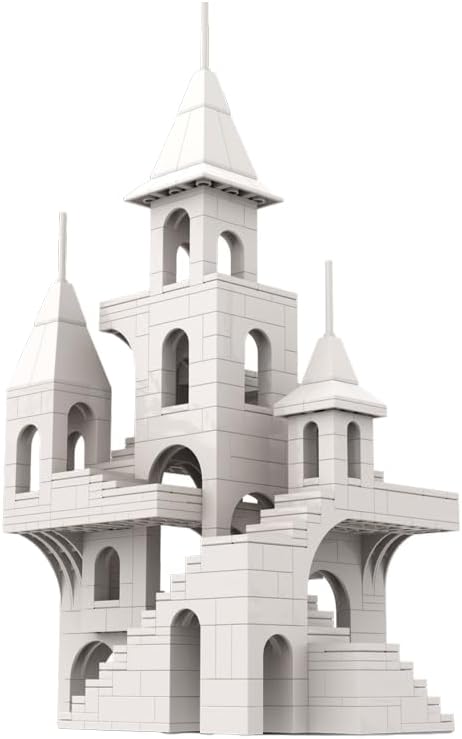 White Sky Castle Building Block，Architecture Building Blocks（580PCS Gifts for Adults and Kids